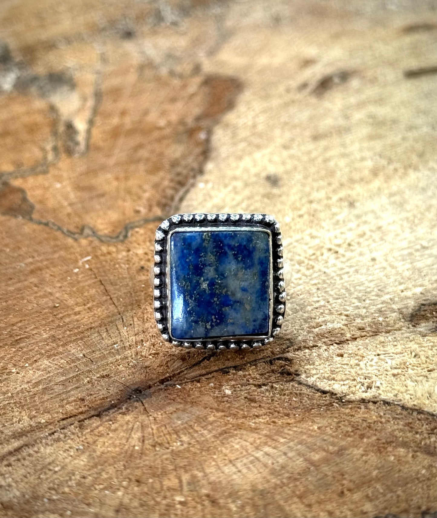 Blue Lapis Square Ring