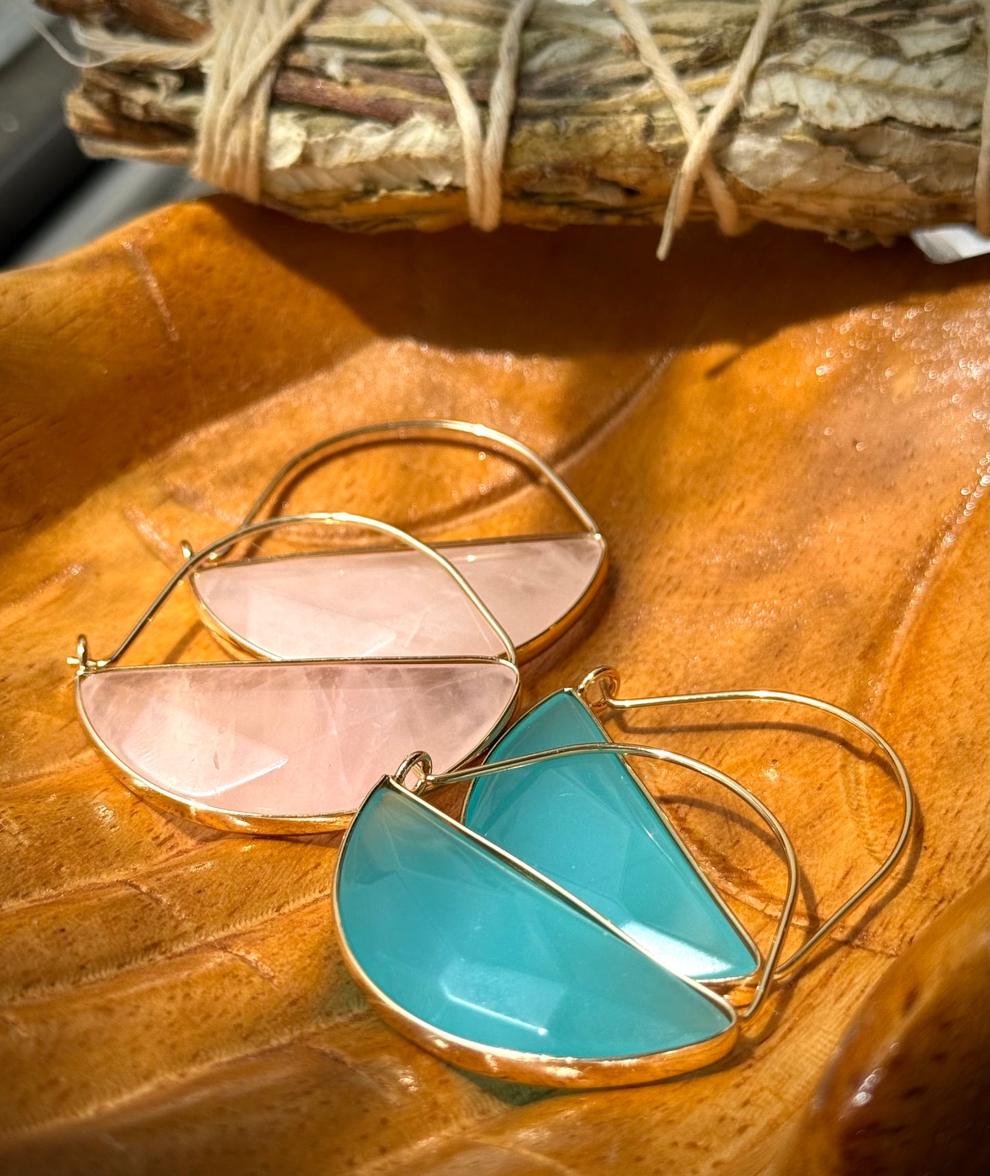 Blue Jasper Hoop Earrings