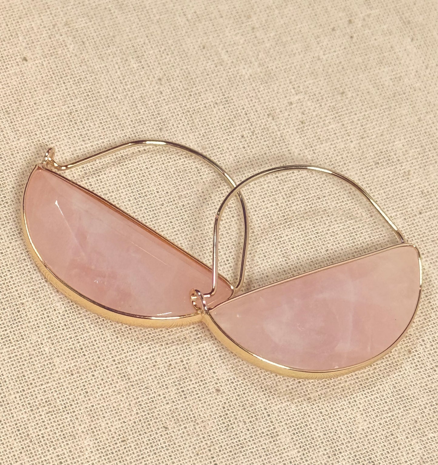 Rose Quartz Hoop Earrings