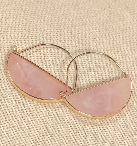 Rose Quartz Hoop Earrings