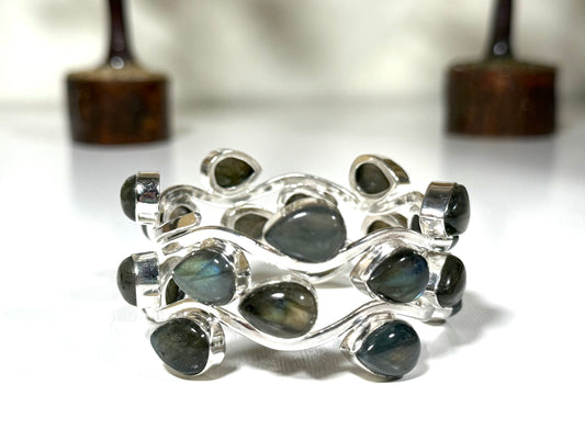 Labradorite Leaf Stackable Cuff