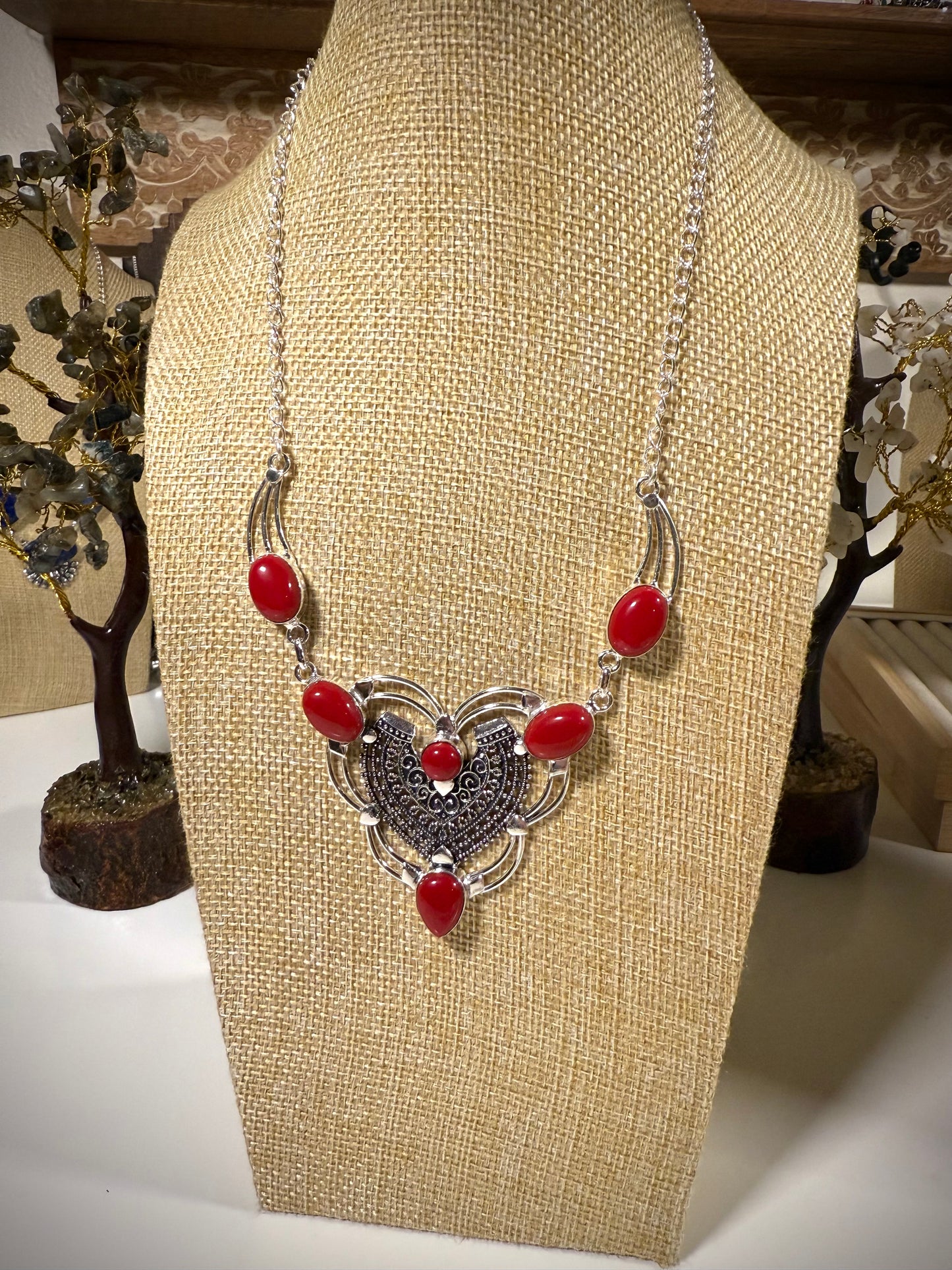 Red Coral 925 solid sterling silver
