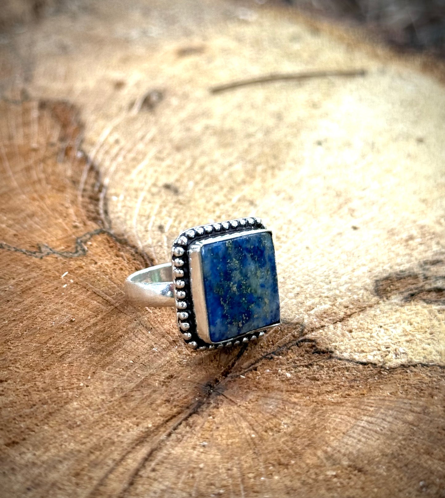 Blue Lapis Square Ring