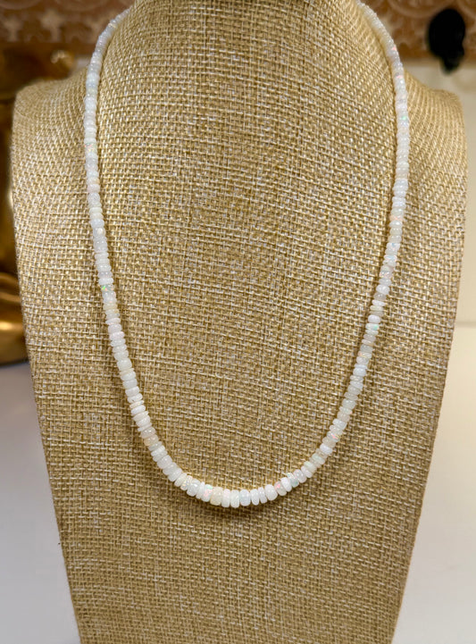 Ethiopian Fire Opal beaded necklace