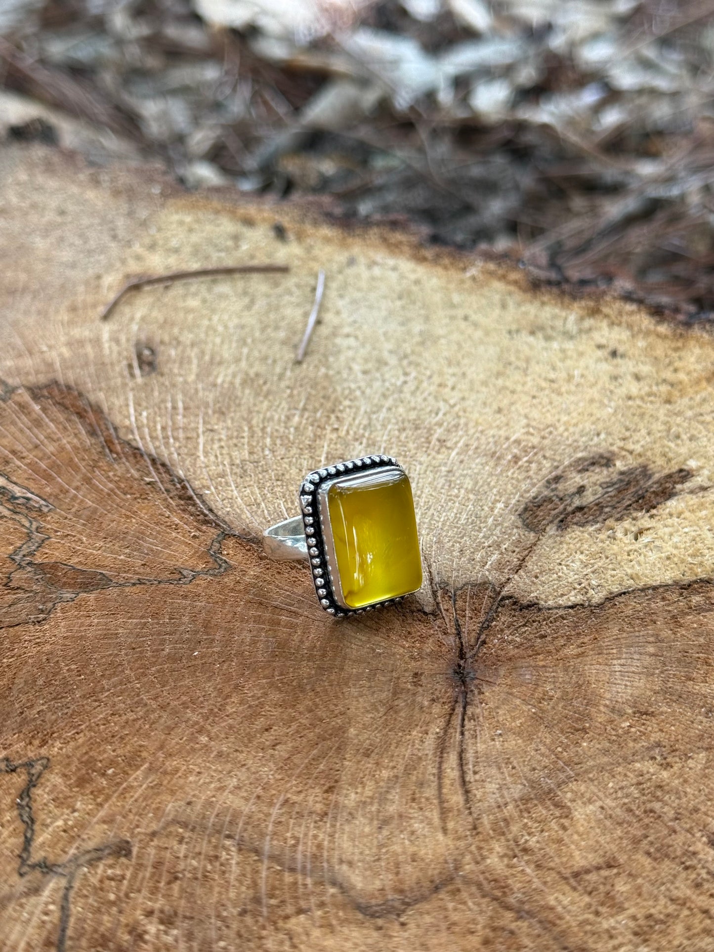 Yellow Amber Ring