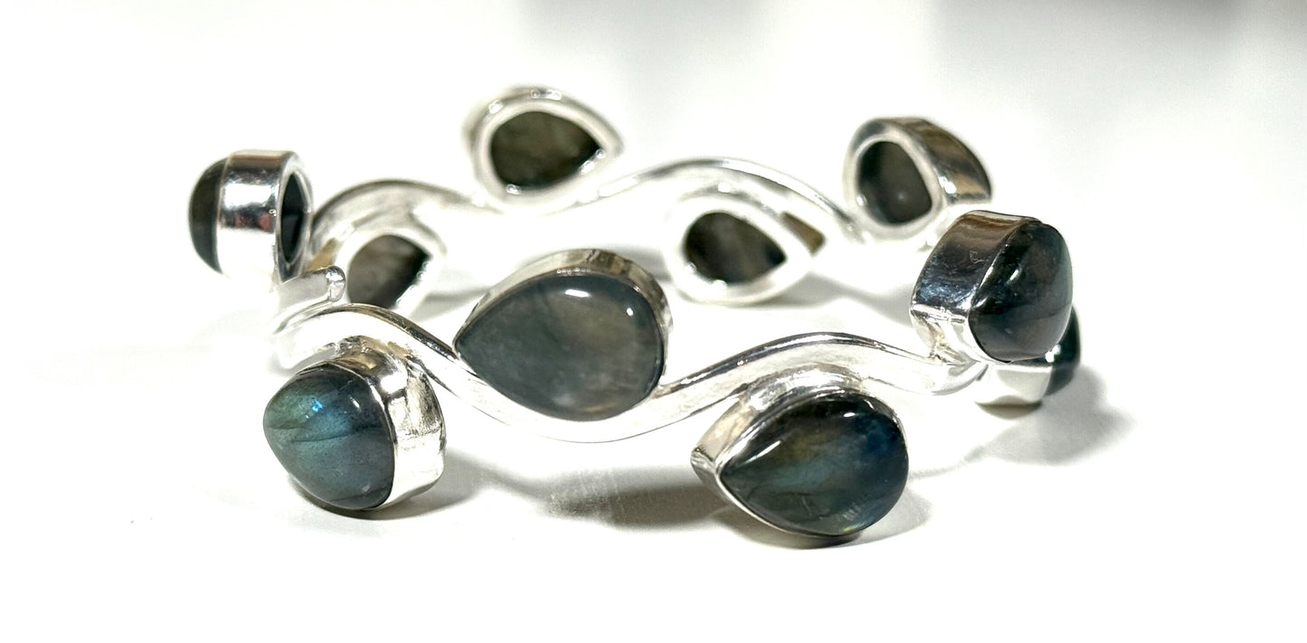 Labradorite Leaf Stackable Cuff