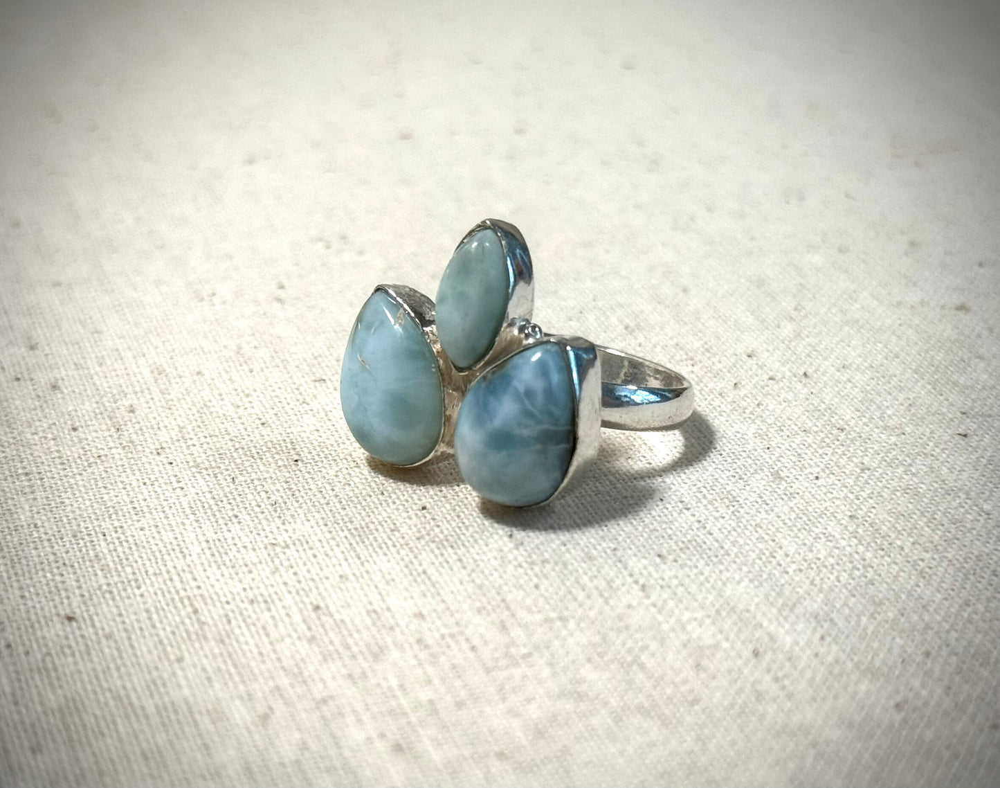 Ocean Droplet Larimar Ring