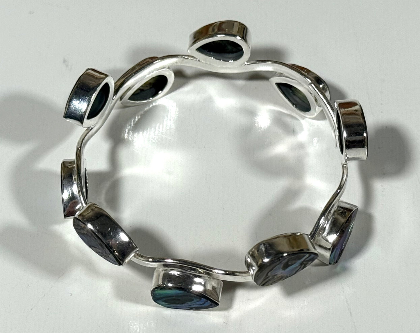 Abalone Shell Leaf Stackable Cuff