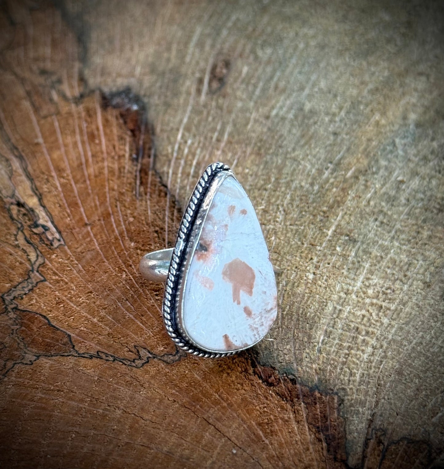 Peachy Keen Teardrop Ring