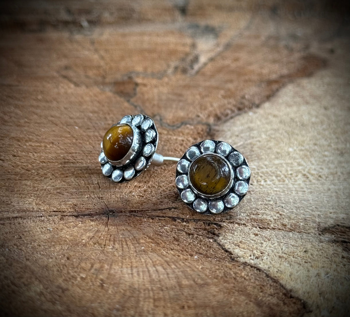 Tiger’s Eye Gemstone Earrings