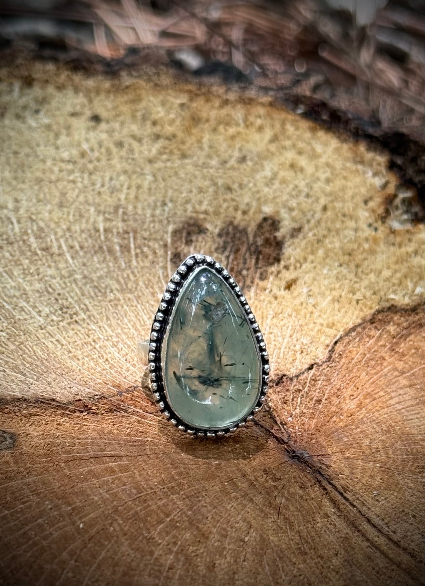 Teardrop Green Tourmaline Ring