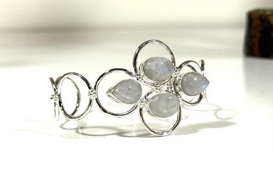 Rainbow Moonstone Cuff