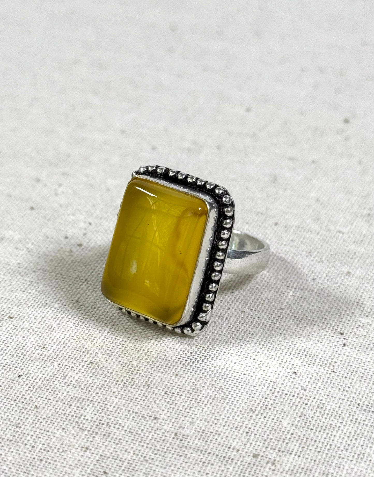 Yellow Amber Ring
